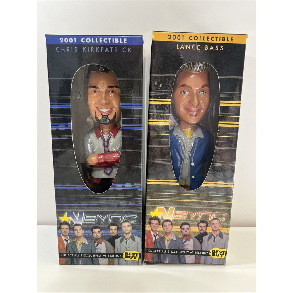 2001 N SYNC Lance & Chris Bobble Head Dolls‎ Best Buy Exclusive Lot Of 2 NIB